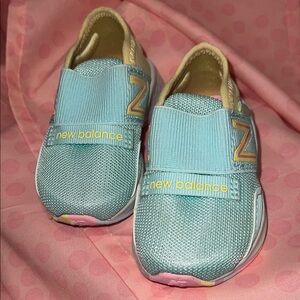 New Balance Kids' Light Blue and Yellow Sneakers
